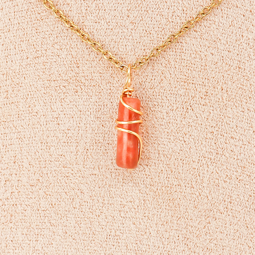 Pendentif | Mini piliers en Jade "Fleurs de prunier"