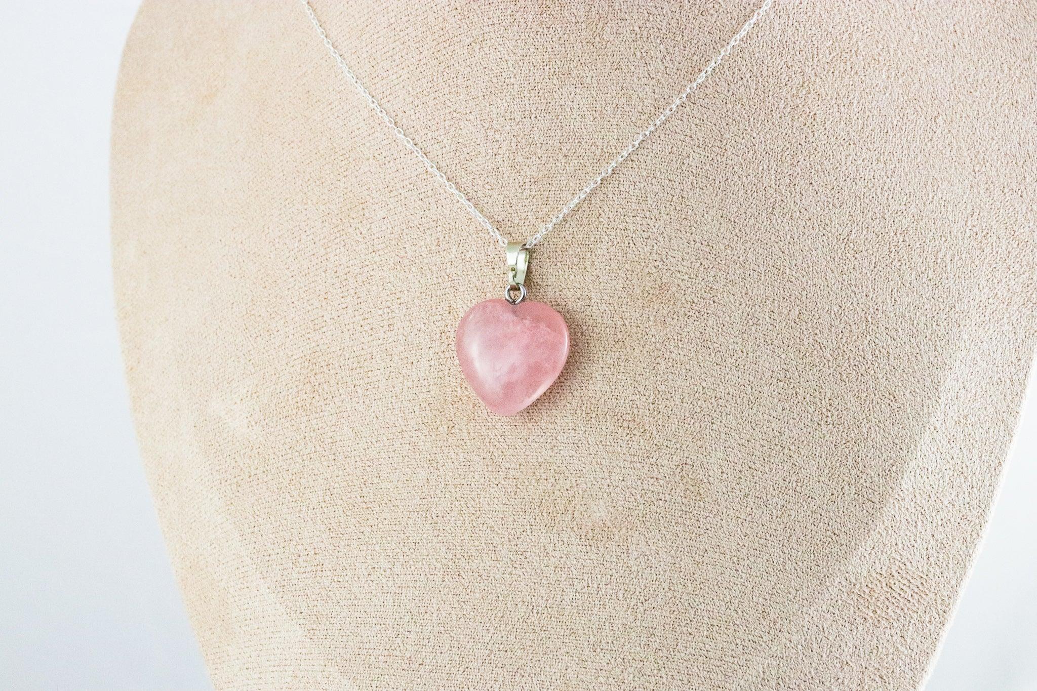 Pendentif | Coeur en Quartz Rose
